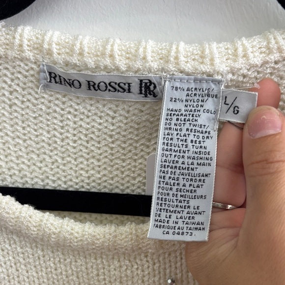 Chic Embellished Cream RINO ROSSI Sweater - Picture 7 of 8